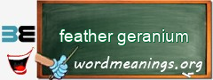 WordMeaning blackboard for feather geranium